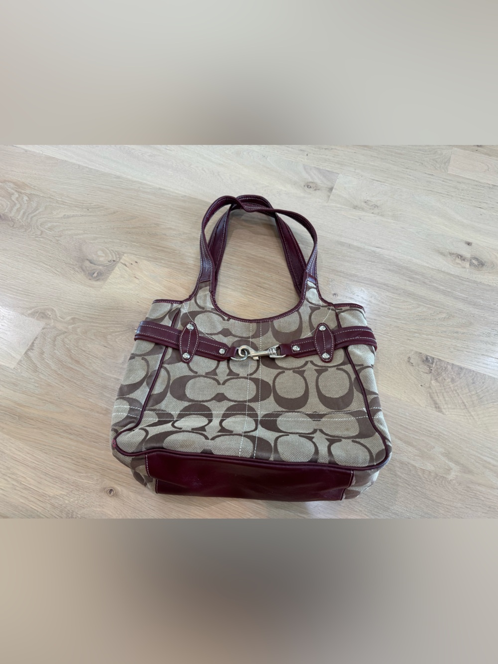 vintage Coach signature canvas shoulder bag